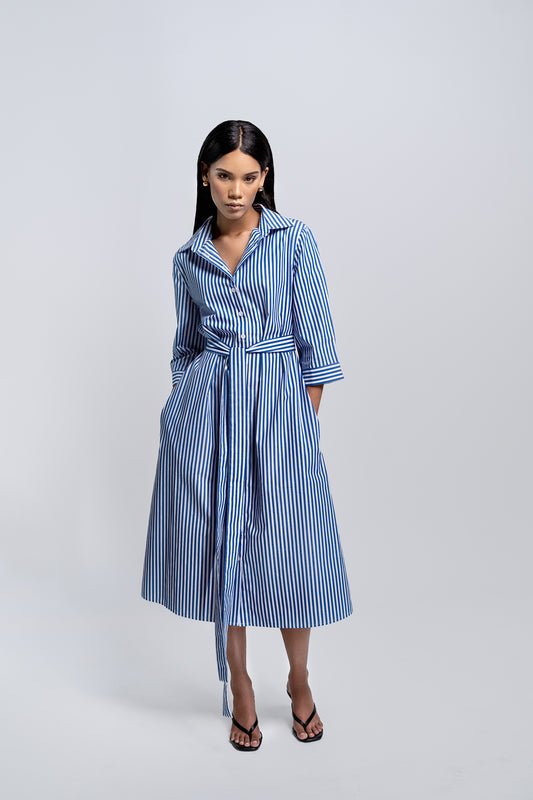 B - Riviera Stripe Shirt Dress | Pre-order
