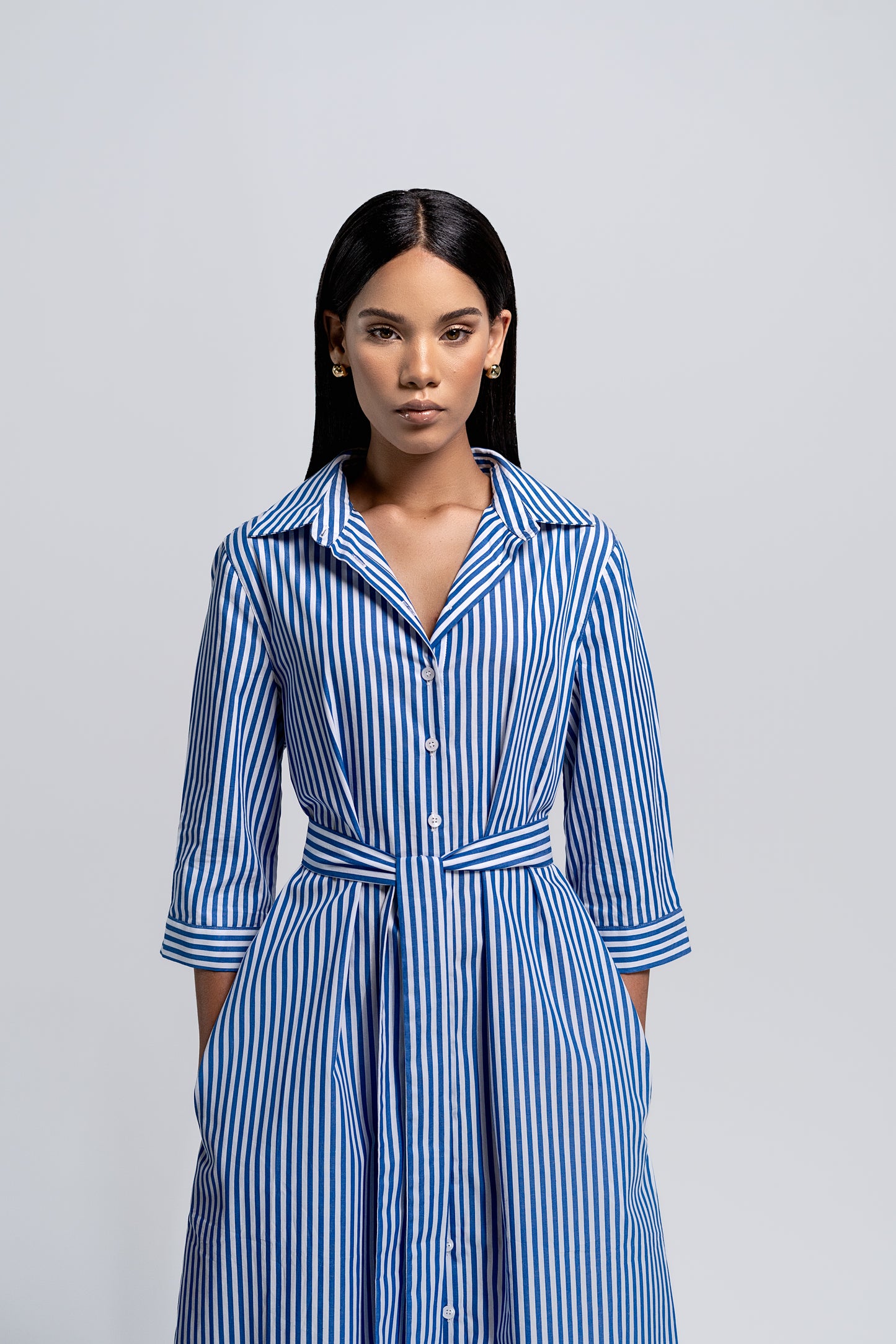 B - Riviera Stripe Shirt Dress