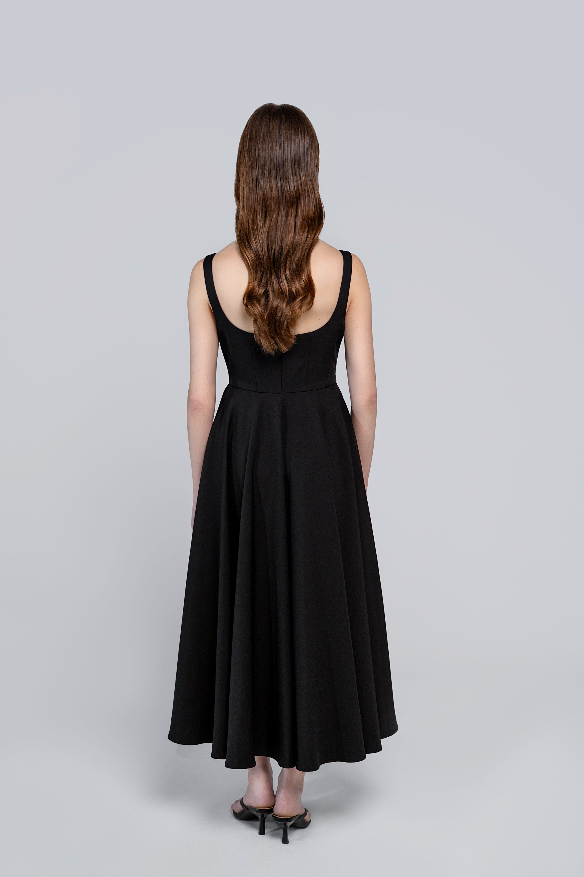 Petite Square Neck Midi Dress Black House of Arti Petite Square Neck Midi Dress Black House of Arti