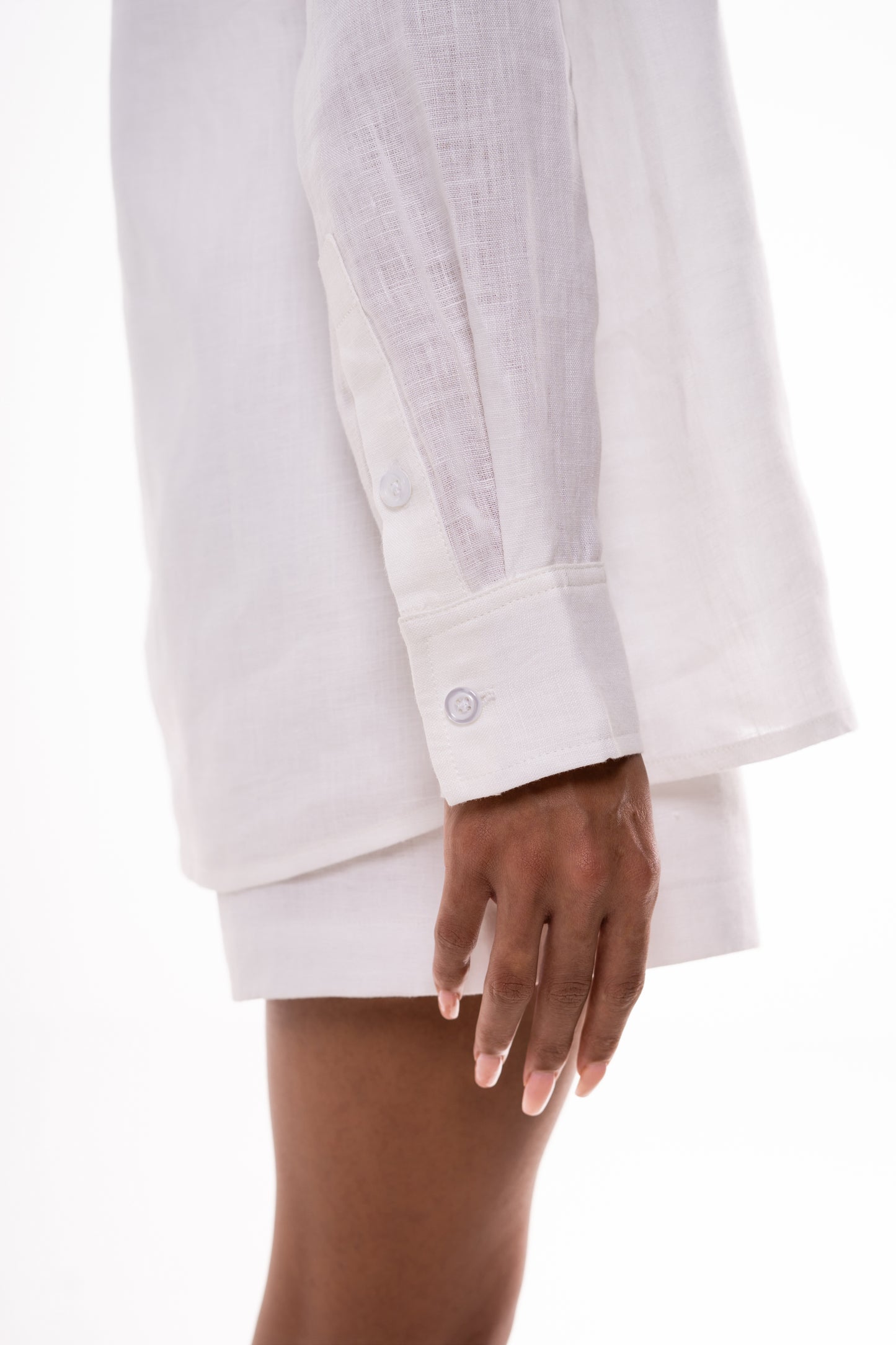 B - Classic White Linen Shirt