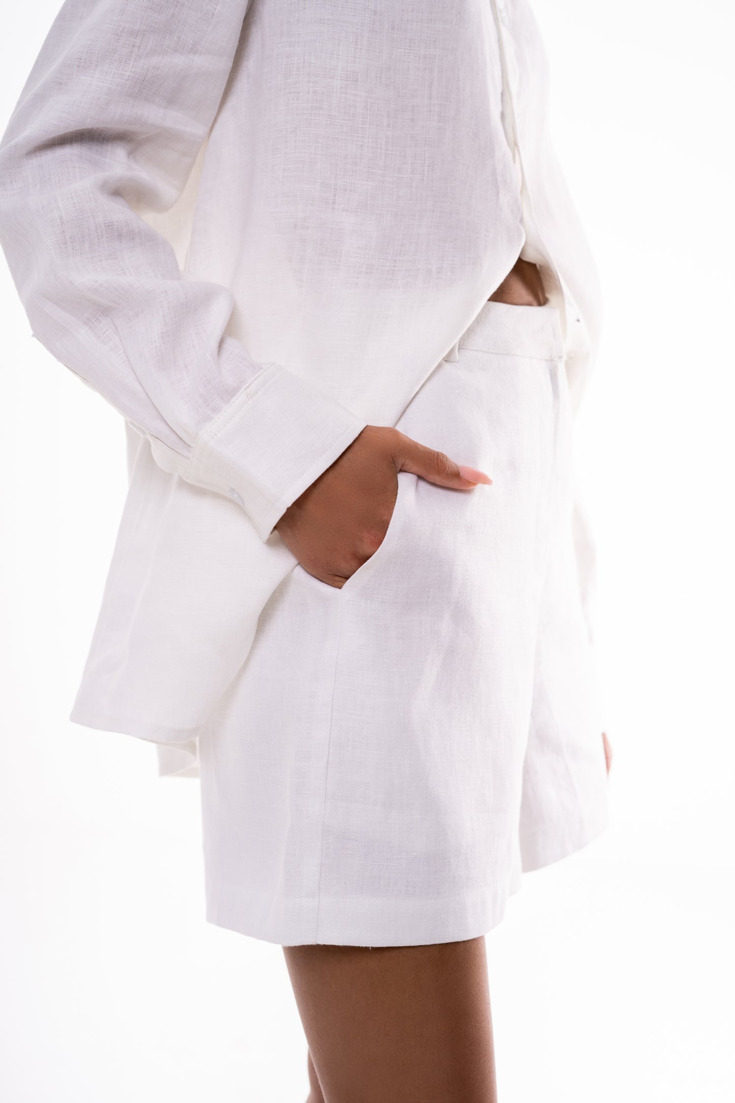 White Linen Shorts | Pre-order